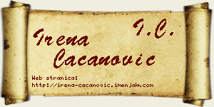 Irena Cacanović vizit kartica